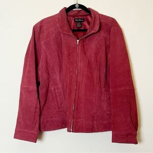 Ashley Stewart Vintage Red Genuine Suede Short Jacket, Size 3X